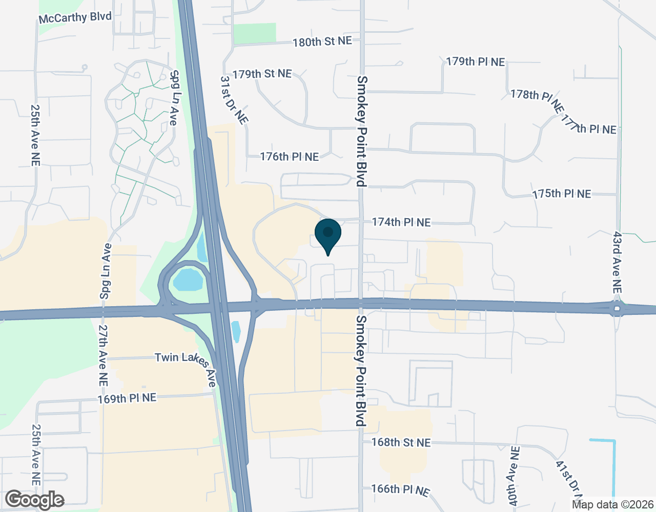 Map showing Smokey Point Office location