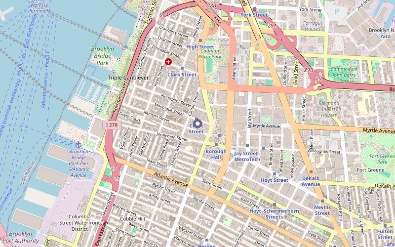 Map showing Brooklyn Heights office location at 186 Montague Street