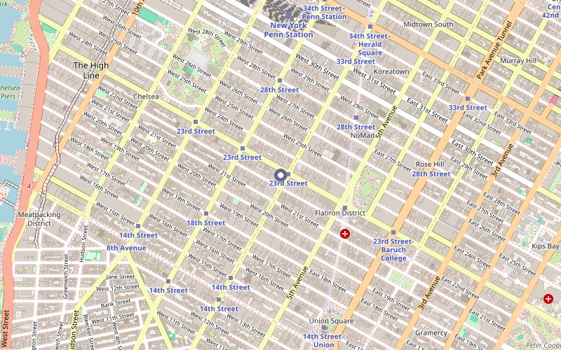 Map showing Chelsea office location at 116 W 23rd Street